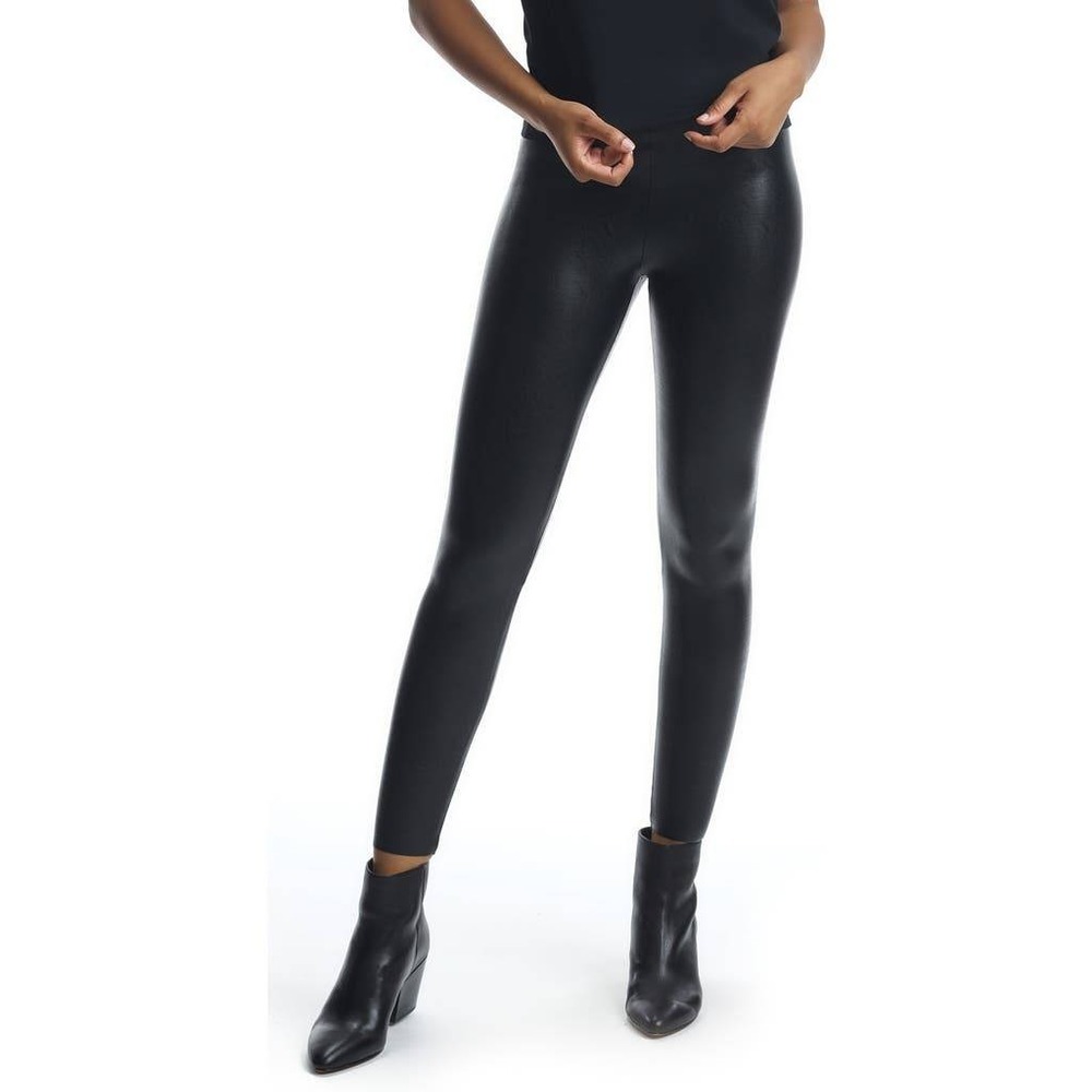 Commando Black Faux Leather Leggings High Rise Smoothing SLG01 Womens Size M